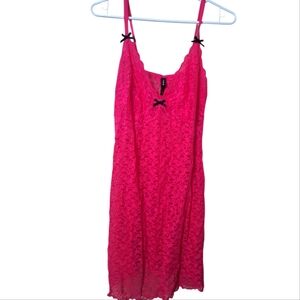 Torrid Hot Pink Lace Babydoll Teddy